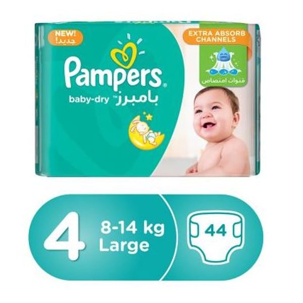 PAMPERS BABY DRY 8-14KG 44S